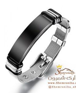 دستبند مردانه پلاک مشکی