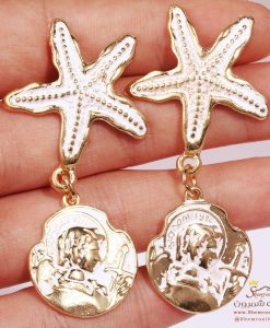 گوشواره زنانه ستاره دریایی و سکه