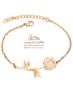 دستبند زنانه گل رزگلد