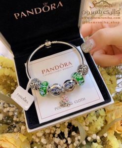 دستبند زنانه پاندورا با آویز گل