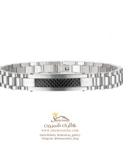 دستبند مردانه ساعتی پلاکدار مشکی BNG556B0