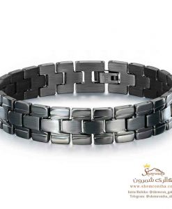 دستبند مردانه مشکی استیل BNG564B0