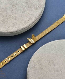 دستبند زنانه ساعتی پروانه گلد مدل BNG766G0