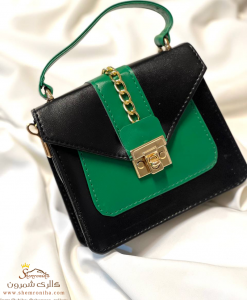 کیف مینی بگ زنانه لیمانته رنگ مشکی سبز مدل BAG115BG