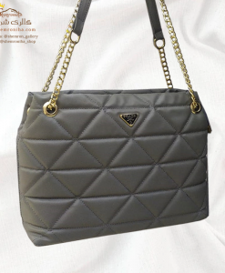 کیف زنانه پرادا رویه مثلثی Prada رنگ طوسی مدل BAG119GY