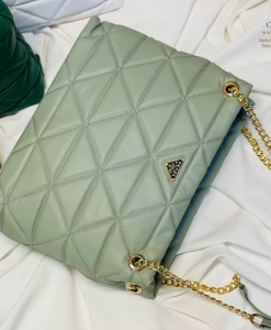 کیف زنانه پرادا رویه مثلثی Prada رنگ سبز مدل BAG119GN